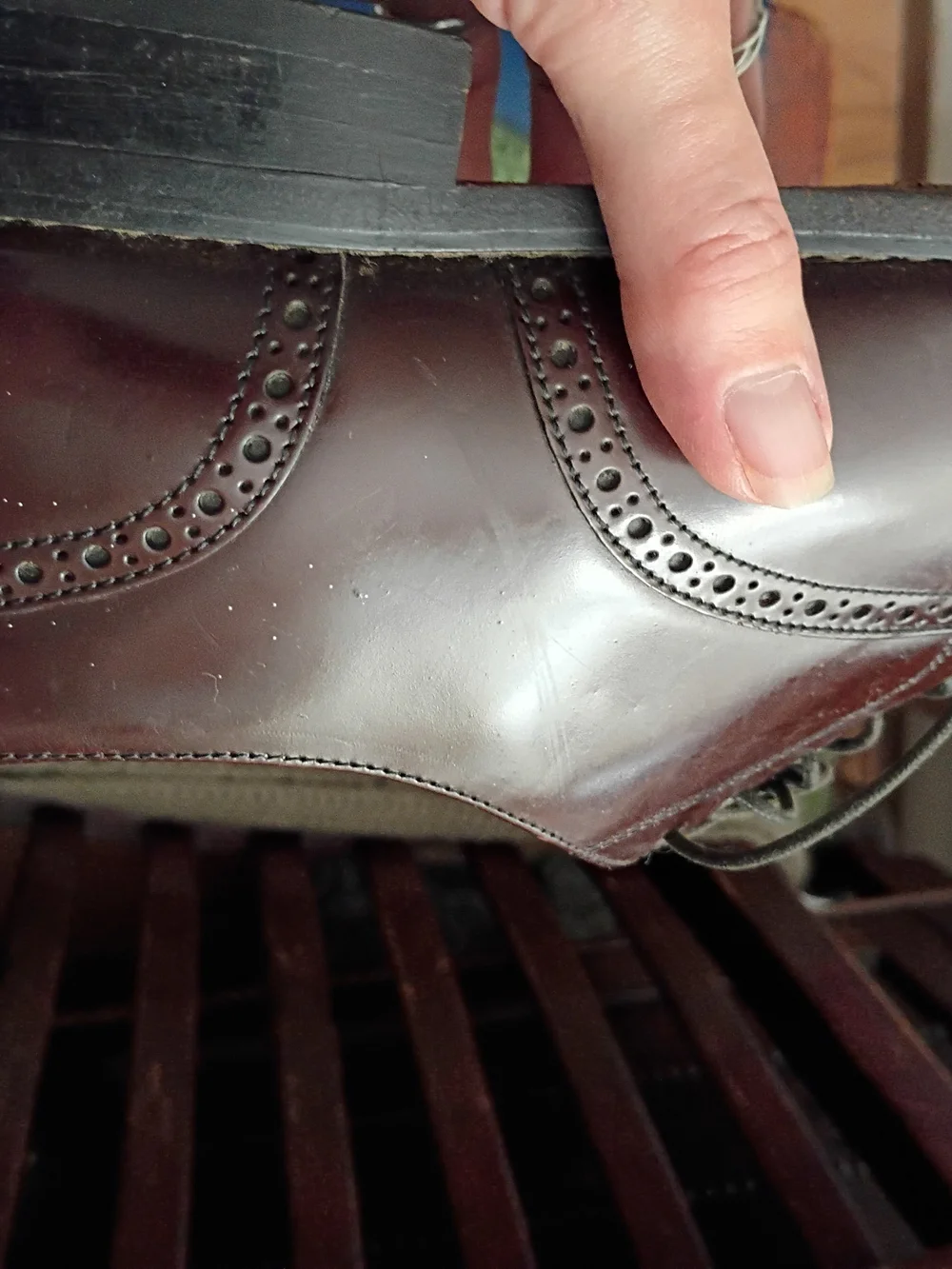 Bostonian Men's Dark Burgundy Leather Cap-Toe Derbys Size 11